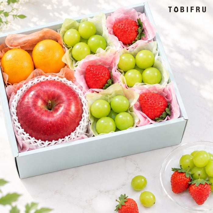 フルーツセット　約1.9キロ ご家庭用 季節のフルーツセット（もも・キウイ・ぶどう2品種） | TOBIFRU